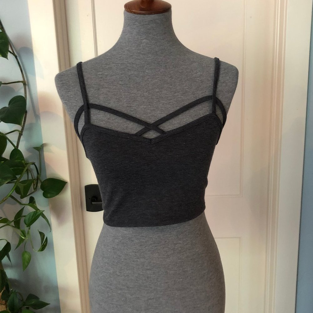 Grey Strappy Crop Top